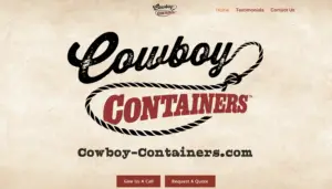 Screenshot of Cowboy Containers Website